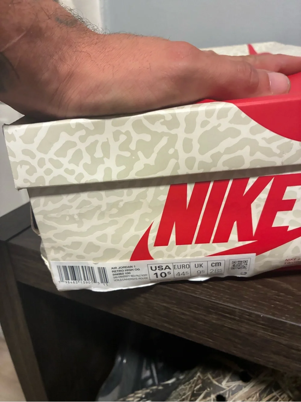 Jordan Men’s High-Top Sneakers in Off-White and Light Gray